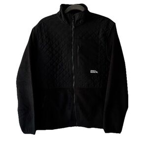 Eddie Bauer Black Mixed Media Fleece Jacket Men’s Full Zip NWT
